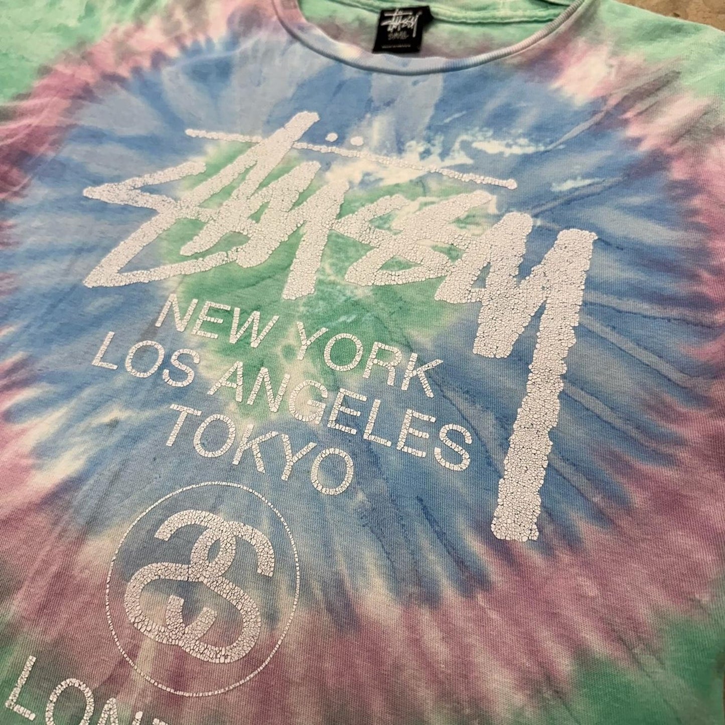 Stussy big logo tie dye