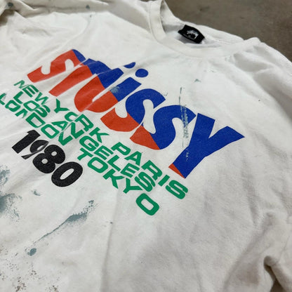Stussy international tee distressing shown