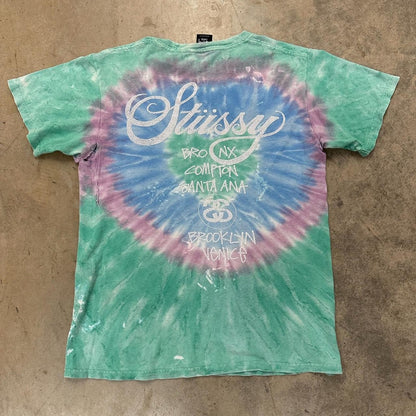 Stussy big logo tie dye